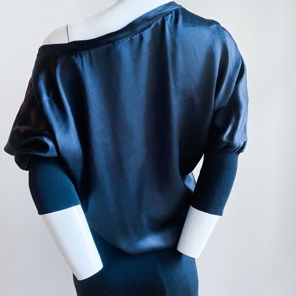 Yves Saint LAurent Autumn 2008 Silk Knit Mixed Materials Cocktail Dress S/38 - Picture 10 of 12